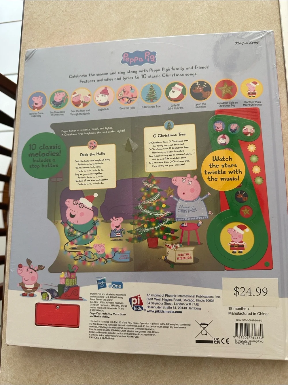Peppa Pig Purple Green Red Christmas Sing-Along Book